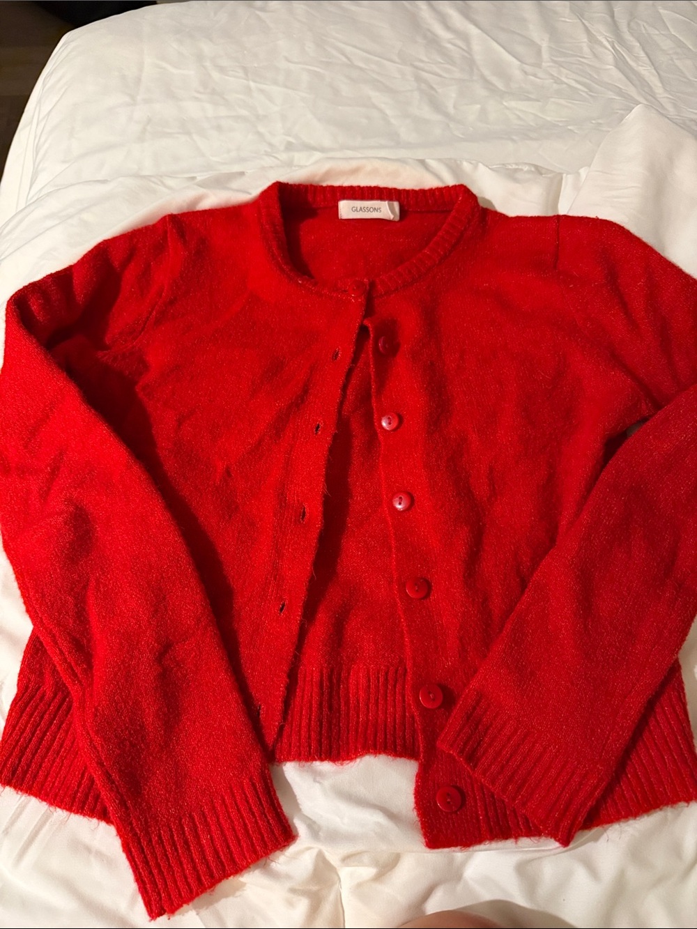 Glassons red cardigan